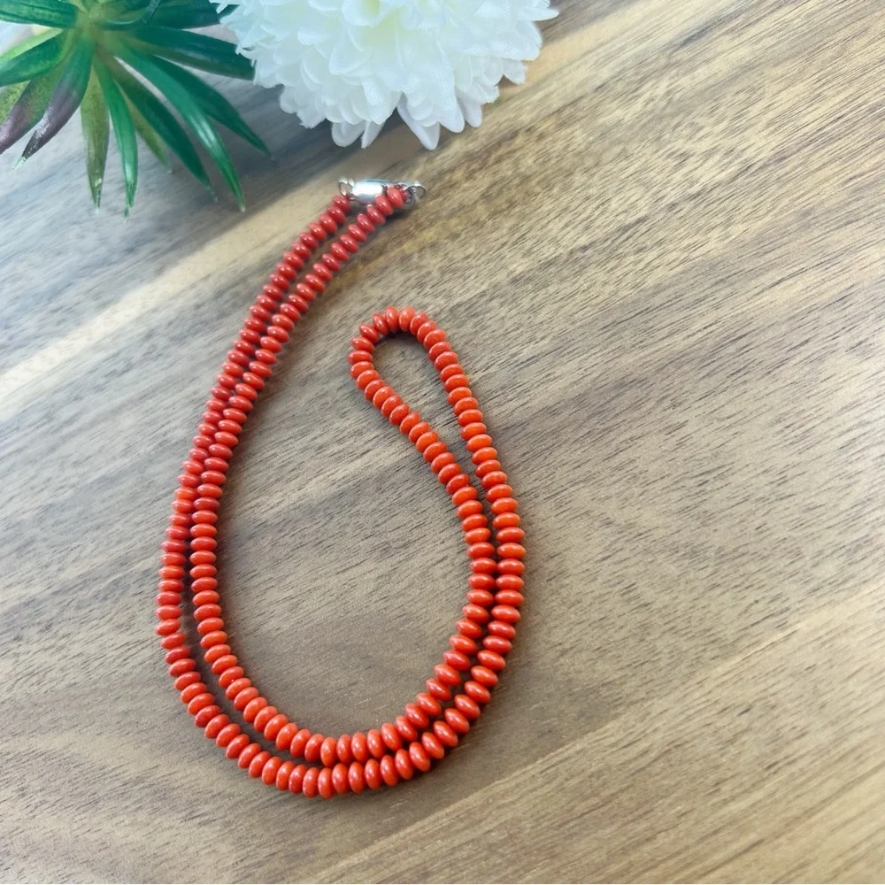 Coral Bead Necklace 18” Southwest Style Handmade New - Picture 1 of 3